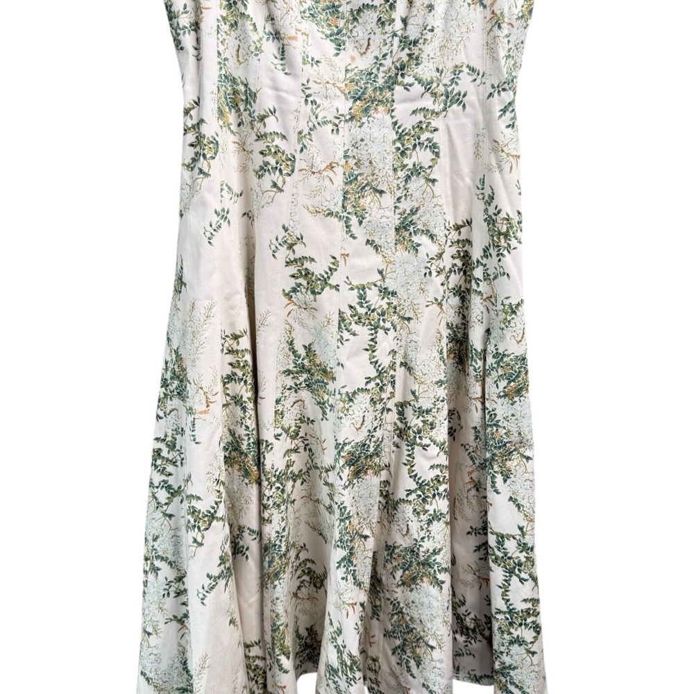 Antonio Melani Garden of Ivy Square Neck Fit & Flare Cotton Dress Size 6 Green - Picture 11 of 15